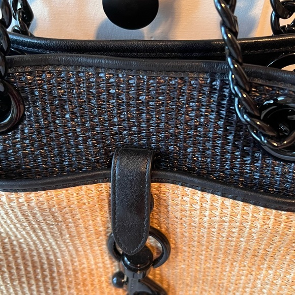REBECCA MINKOFF EDIE BUCKET SHOULDER BAG - NATURAL/BLACK - LIKE NEW! - Picture 3 of 13